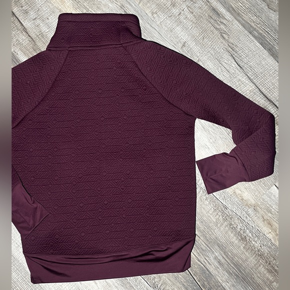 Athleta Quilted Funnel Neck Pullover Sweatshirt - Size Small, Burgundy - Picture 6 of 7